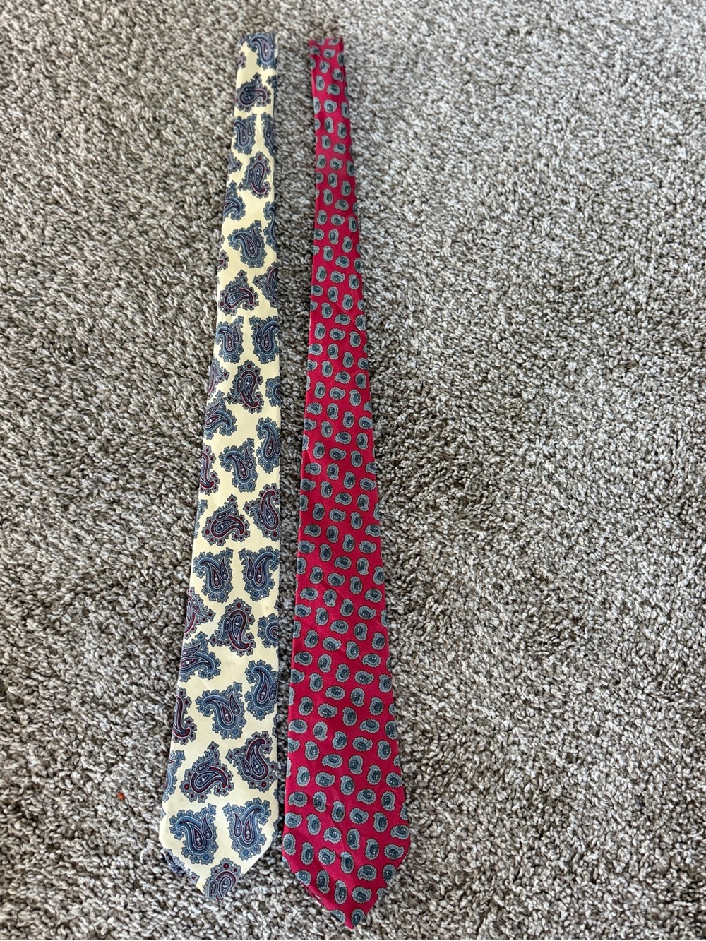 Christian Dior bundle  Paisley Silk Ties - Cream & Red